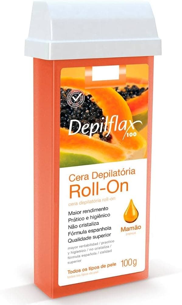 CERA DEPILATORIA DEPILFLAX 100G ROLL-ON MAMAO 