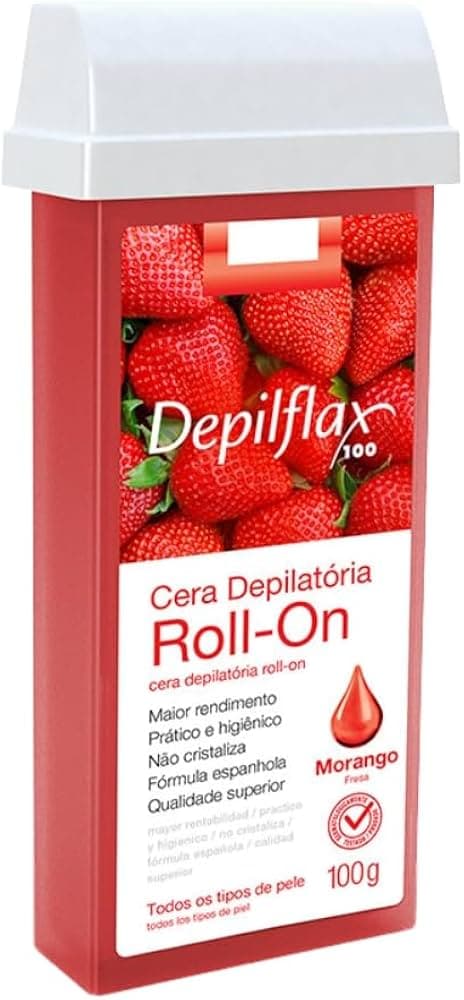 CERA DEPILATORIA DEPILFLAX 100G ROLL-ON MORANGO