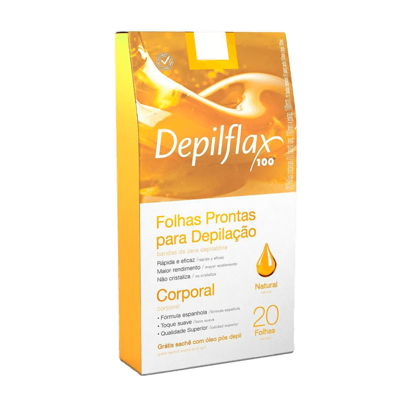 FOLHAS CORPORAIS DEPILFLAX NATURAL 20 UN