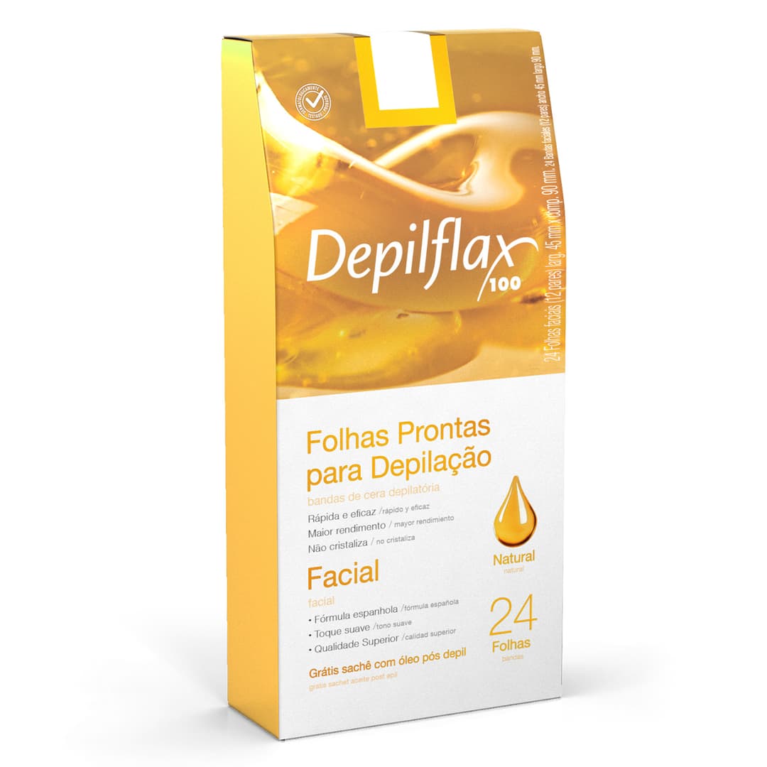 FOLHAS FACIAIS DEPILFLAX NATURAL 24 UN