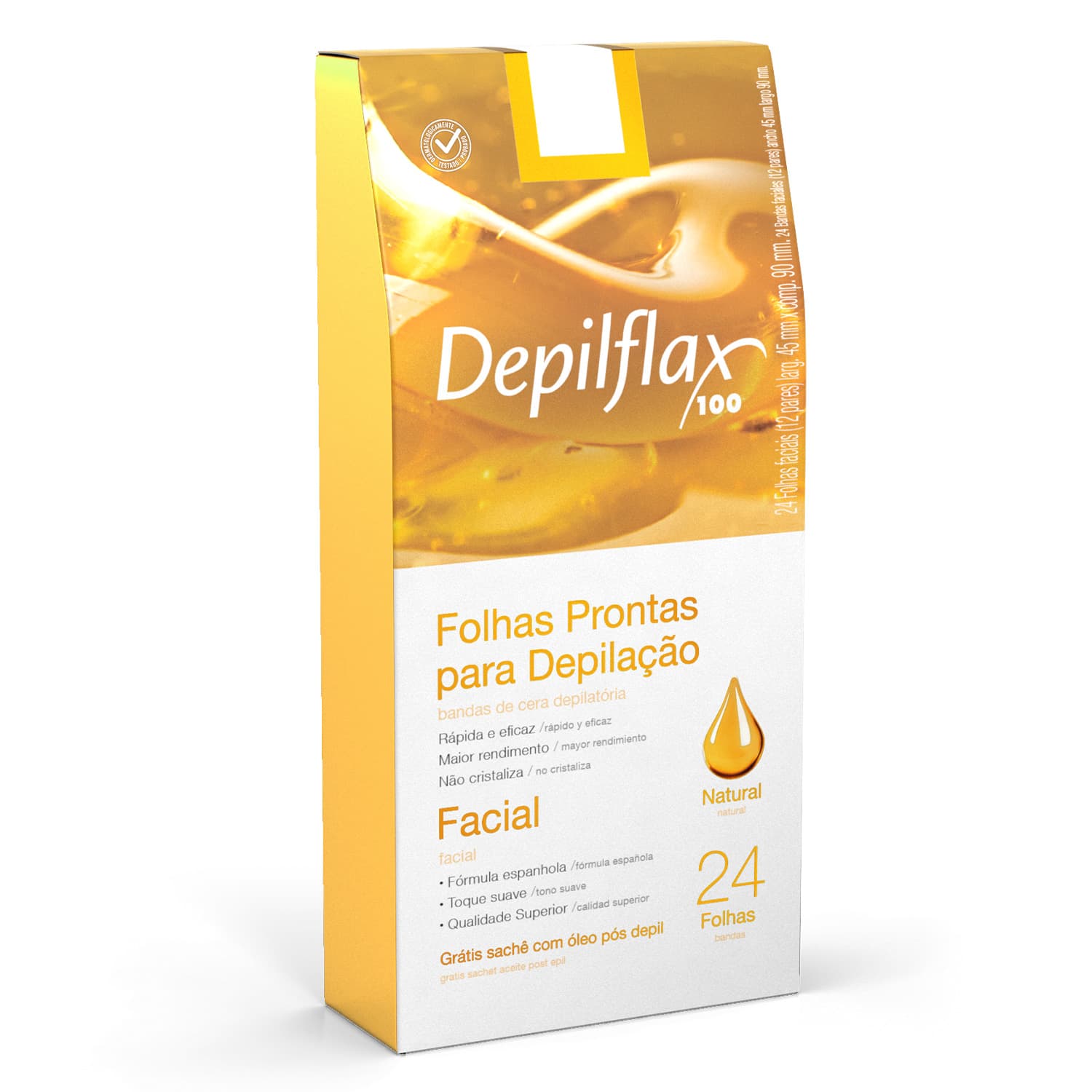 FOLHAS FACIAIS DEPILFLAX NATURAL 24 UN
