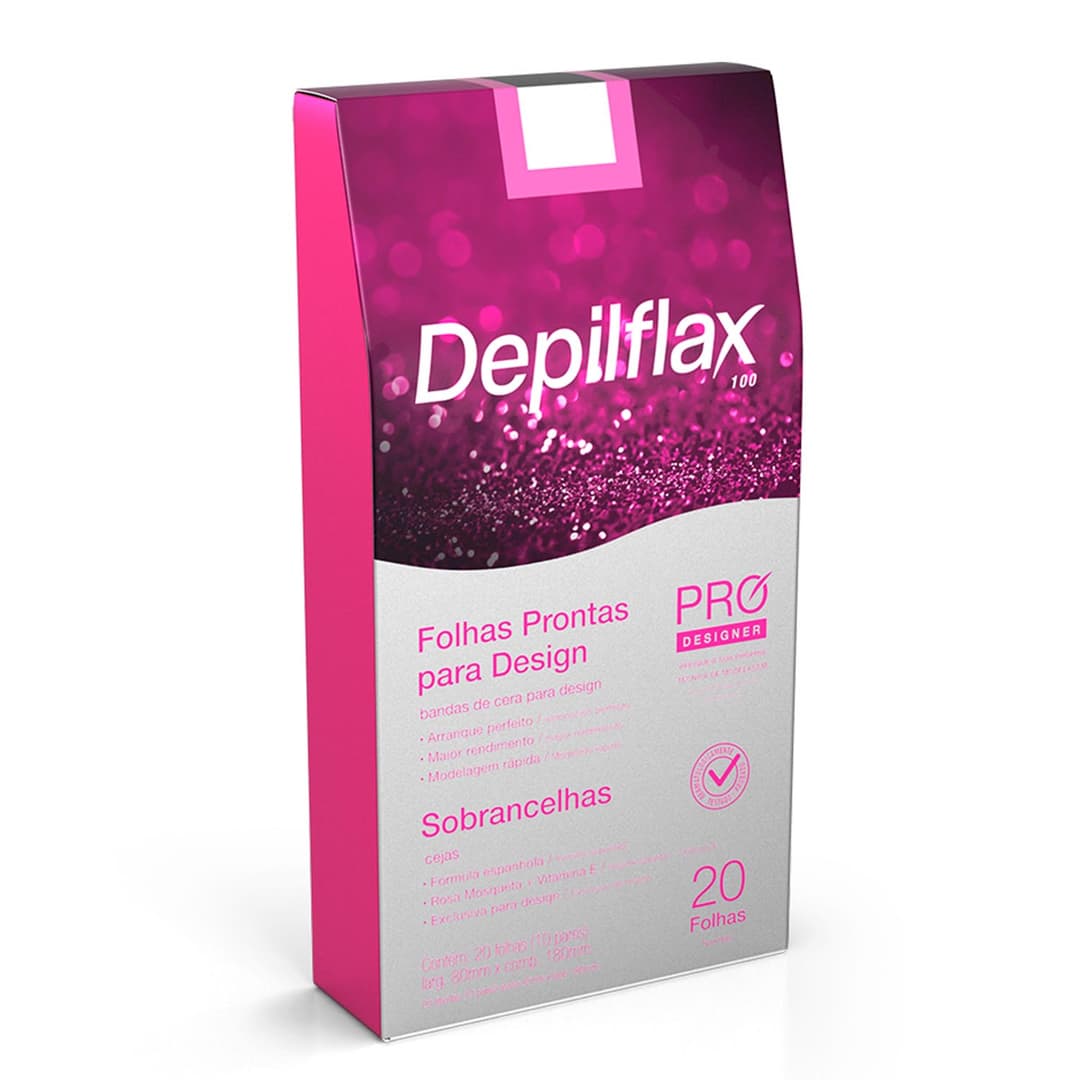 FOLHAS PRONTAS SOBRANCELHA DEPILFLAX ROSA 20 UN