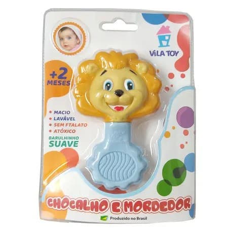 CHOCALHO VILA TOY LEÃO AZUL 
