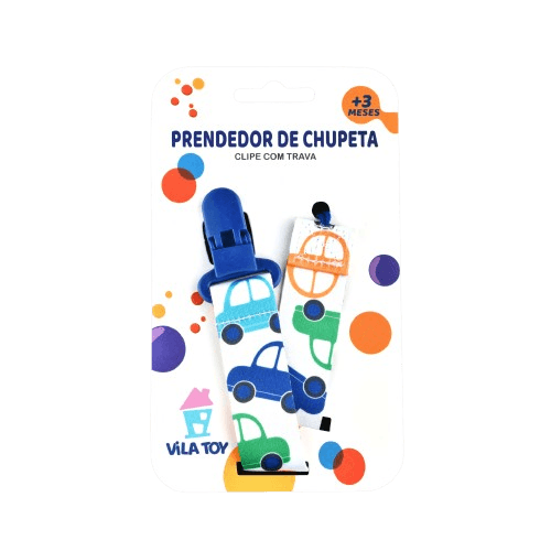 PRENDEDOR CHUPETA VILA TOY TECIDO AZUL
