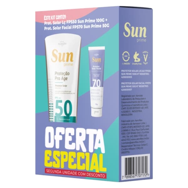 KIT PROTETOR SOLAR SUN LOÇÃO FPS50 100GR + FPS70 50G