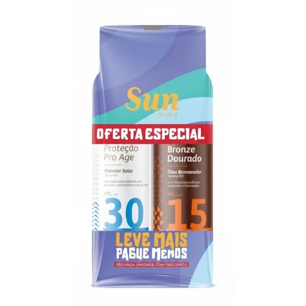 KIT PROTETOR SOLAR SUN FPS30 + ÓLEO BRONZEADOR FPS15 150ML