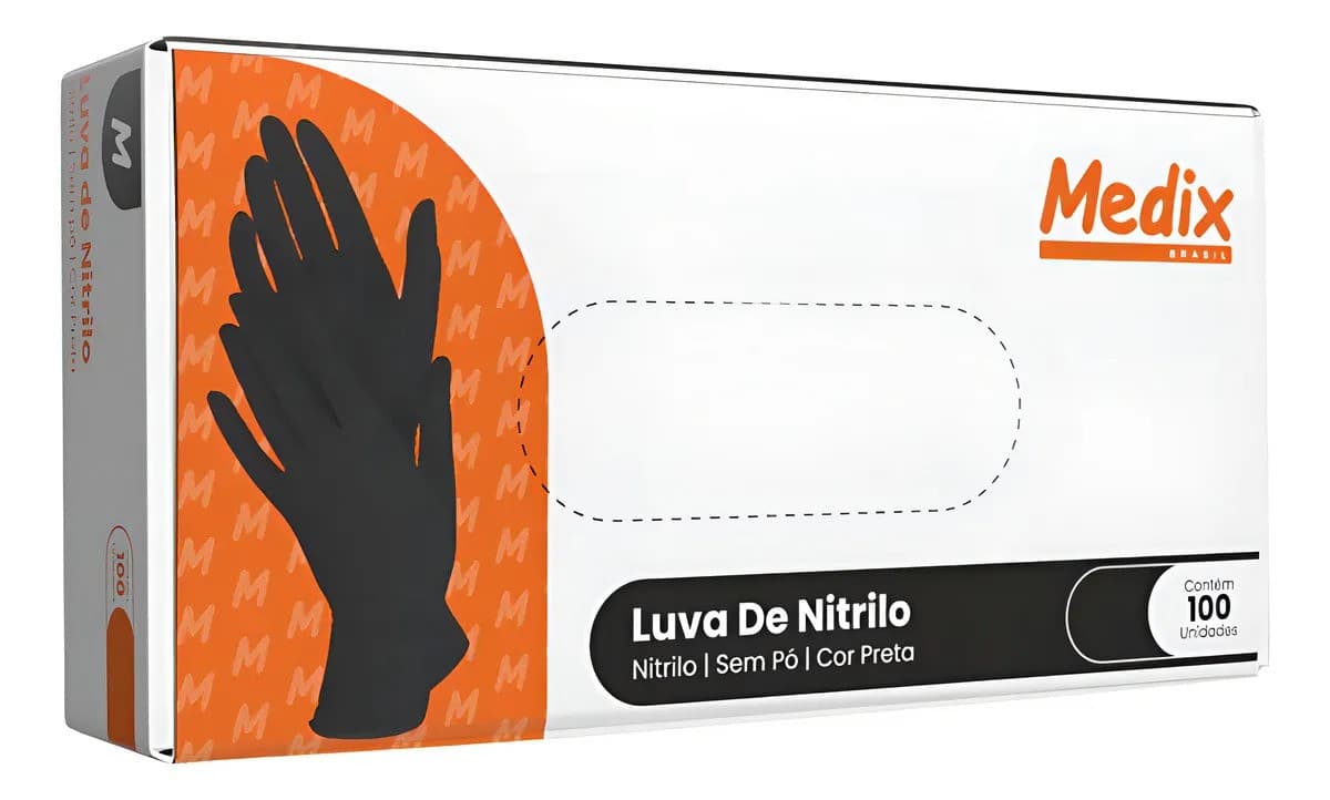 LUVA NITRILICA MEDIX PRETA GG 100 UN