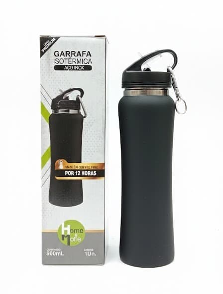 GARRAFA ISOTERMICA INOX COM CHAVEIRO HM334 500ML 
