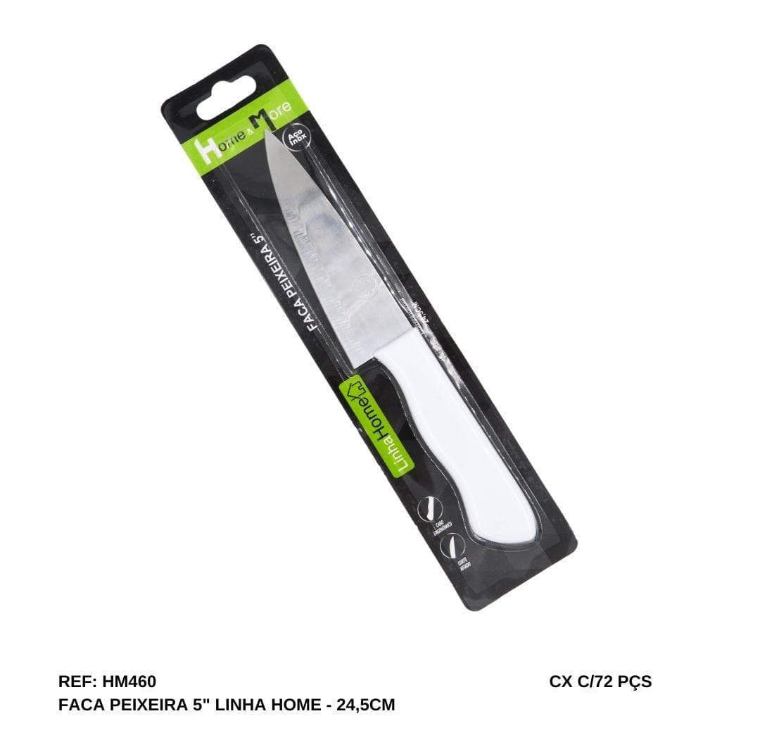 FACA DE ACO INOX COM CABO PLASTICO 5 HM