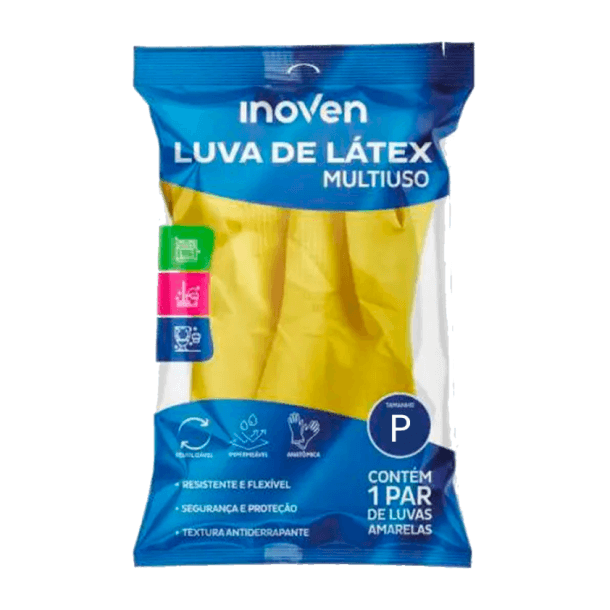 LUVA INOVEN LIMPEZA AMARELA P 1 PAR
