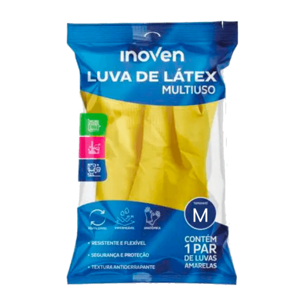 LUVA INOVEN LIMPEZA AMARELA M 1 PAR