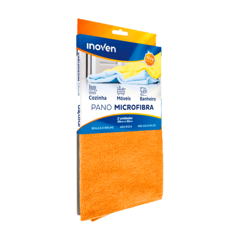 PANO INOVEN LARANJA MICROFIBRA 30X30CM  2UN