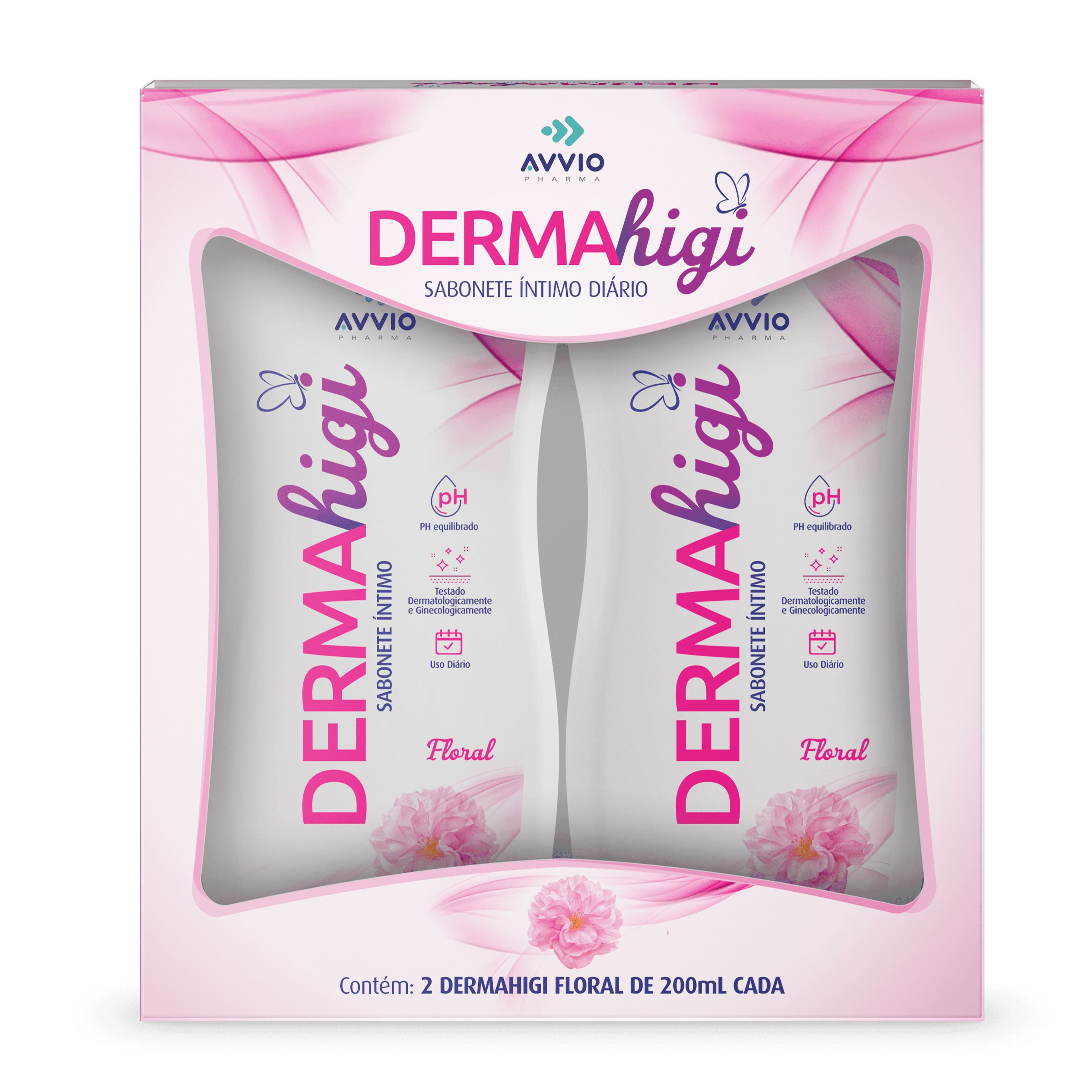 KIT SABONETE ÍNTIMO DERMAHIGI FLORAL 2X200ML