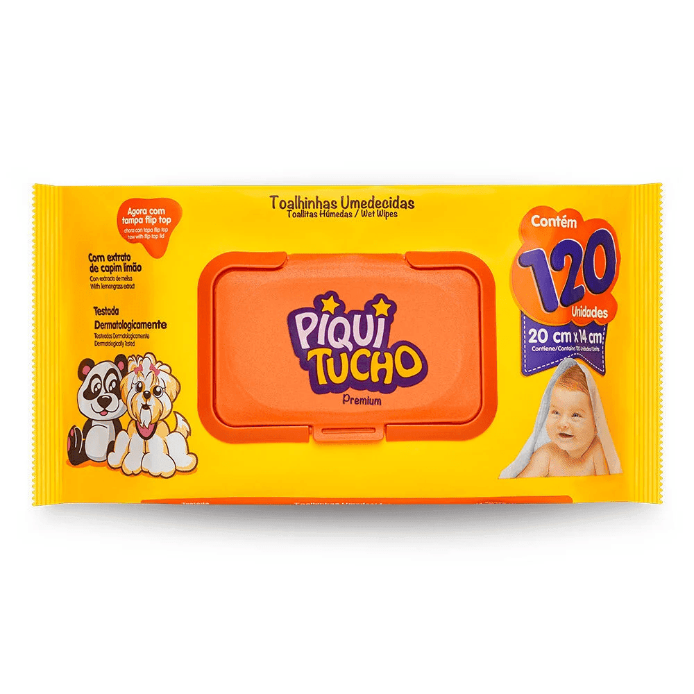 LENÇO UMEDECIDO PIQUITUCHO PREMIUM 120UN