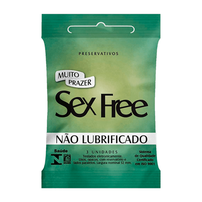 PRESERVATIVO SEX FREE NÃO LUBRIFICADO 3UN