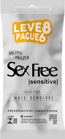 PRESERVATIVO SEX FREE SENSITIVE L8P6UN