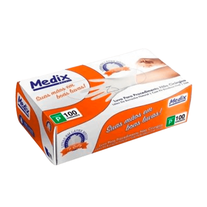 LUVA PROCEDIMENTO MEDIX  BRASIL LATEX  P 100 UN