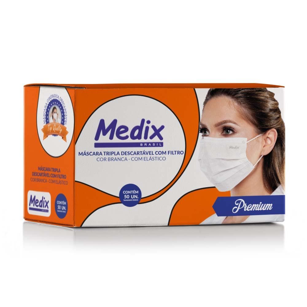 MASCARA TRIPLA MEDIX BRANCA 50 UN