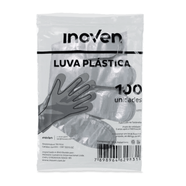LUVA PLASTICA INOVEN 100 UN