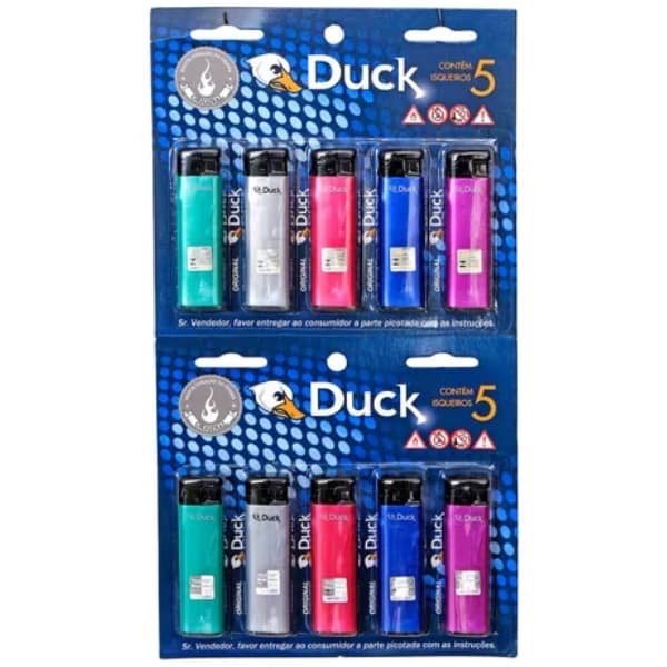 ISQUEIRO ELETRONICO DUCK ORIGINAL CONTEM 10UN