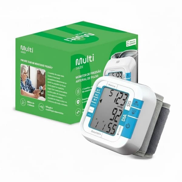 APARELHO DE PRESSAO MULTILASER DIGITAL PULSO HC204