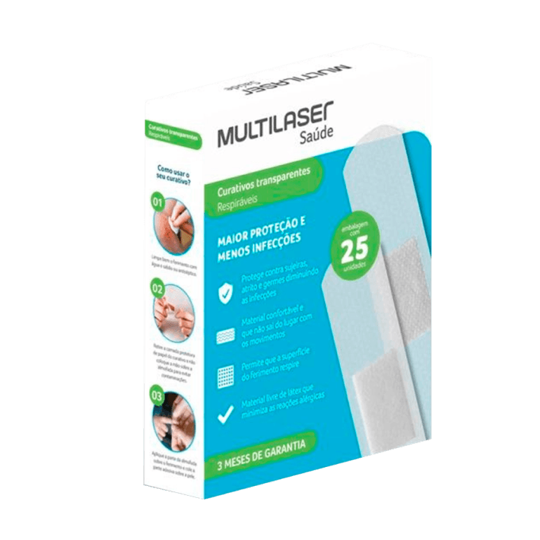 CURATIVO MULTILASER TRANSPARENTE 25UN 